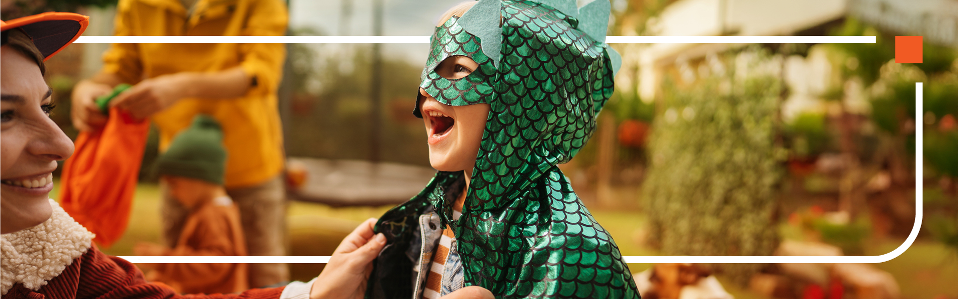 Child in a dinosaur costume