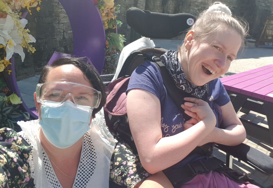 Shelley and woman in wheelchair