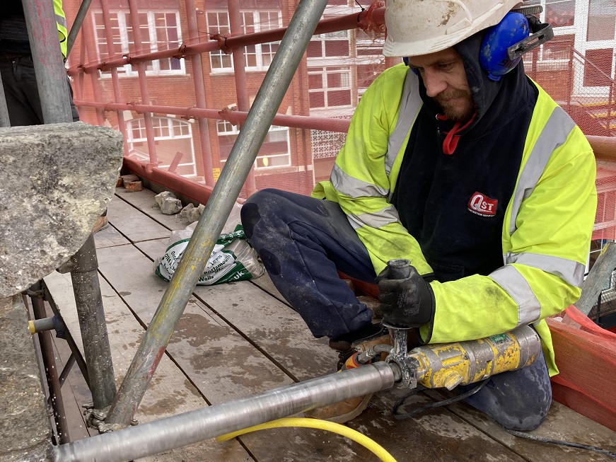 Weighhouse Drilling Holes For Structural Reinforcements