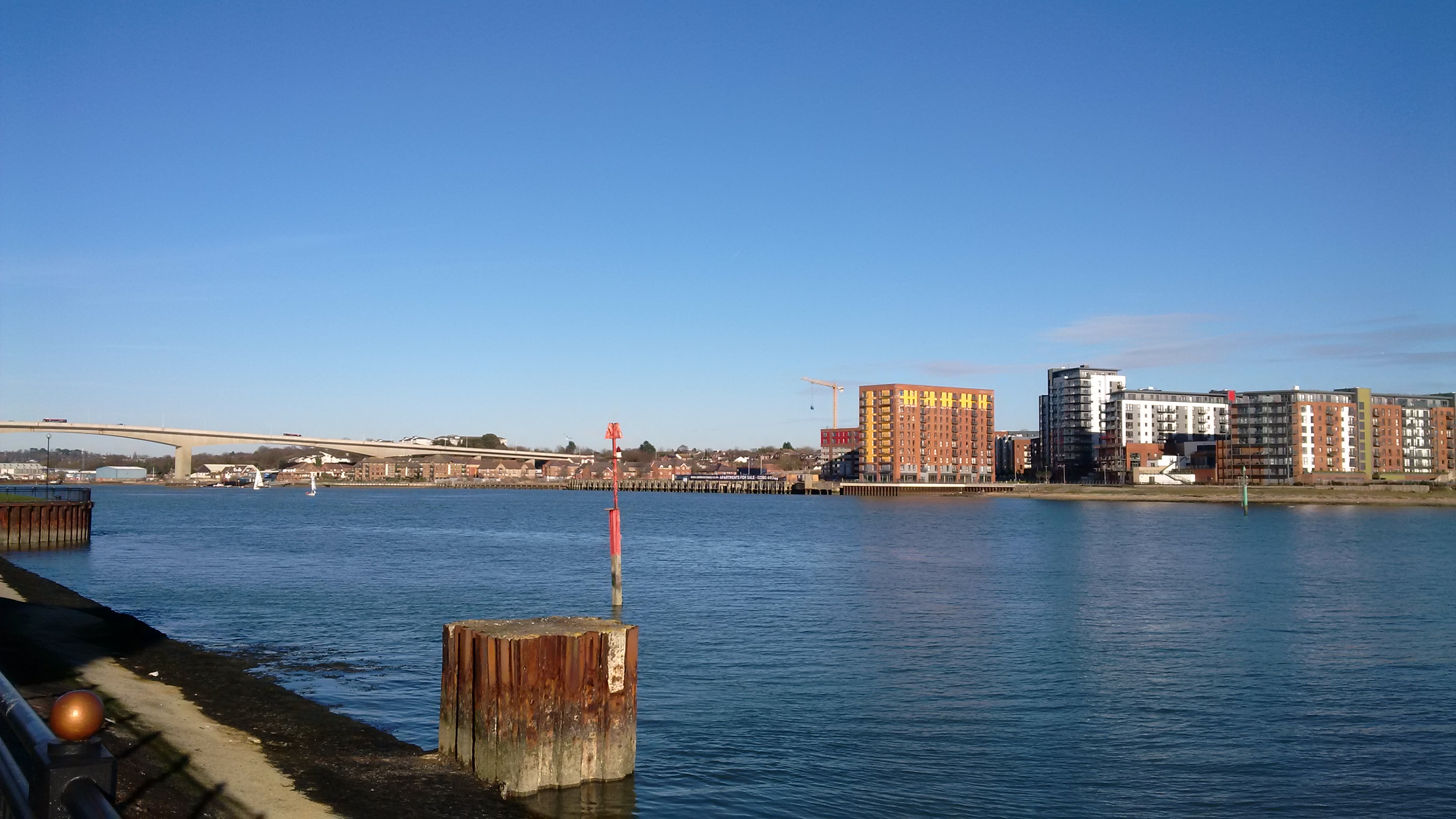 View of Southampton water and the Itchen Bridge