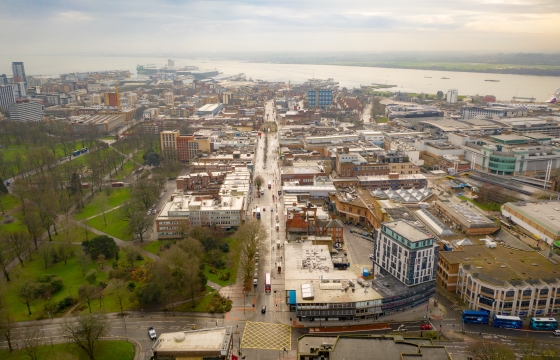 Aerial view of Southampton