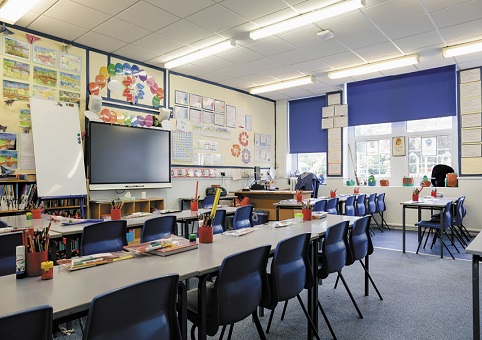 An empty school classroom