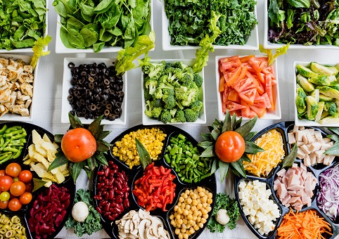 A selection of green and healthy foods