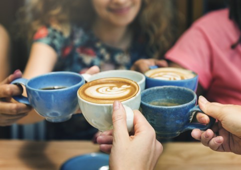 Group drinking coffee