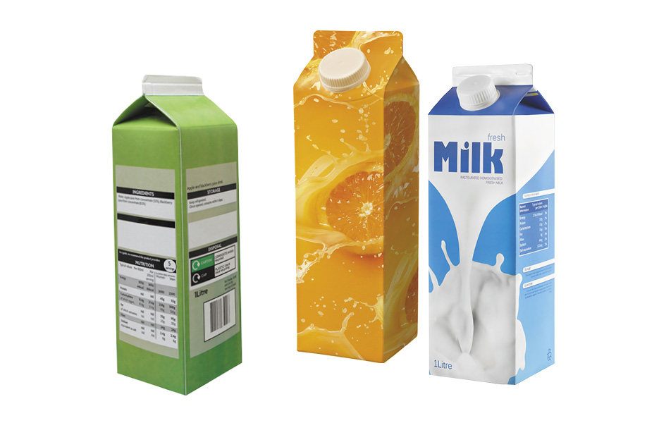 Variety of juice cartons